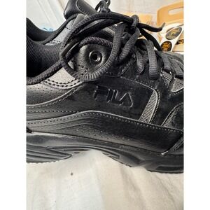 Fila Memory Sportland Shoes Black Size 10 EEE Wide, Work Show Slip Resistant